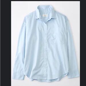 American Eagle Outfitters Blue Casual Button Down Shirt